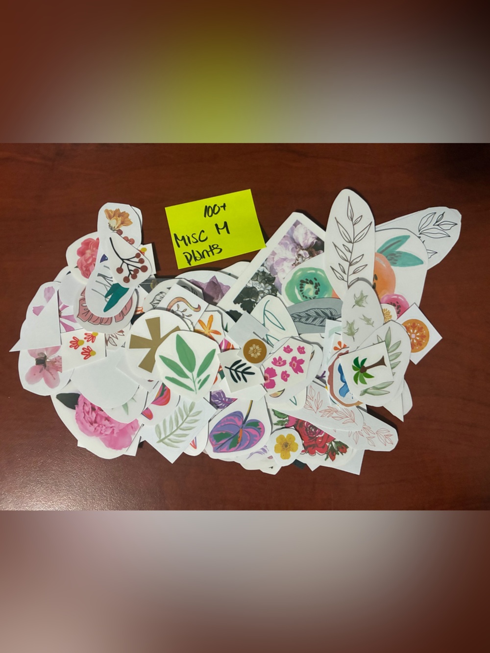 Assorted Floral and Leaf Sticker Pack - White & Green from the Happy Planner